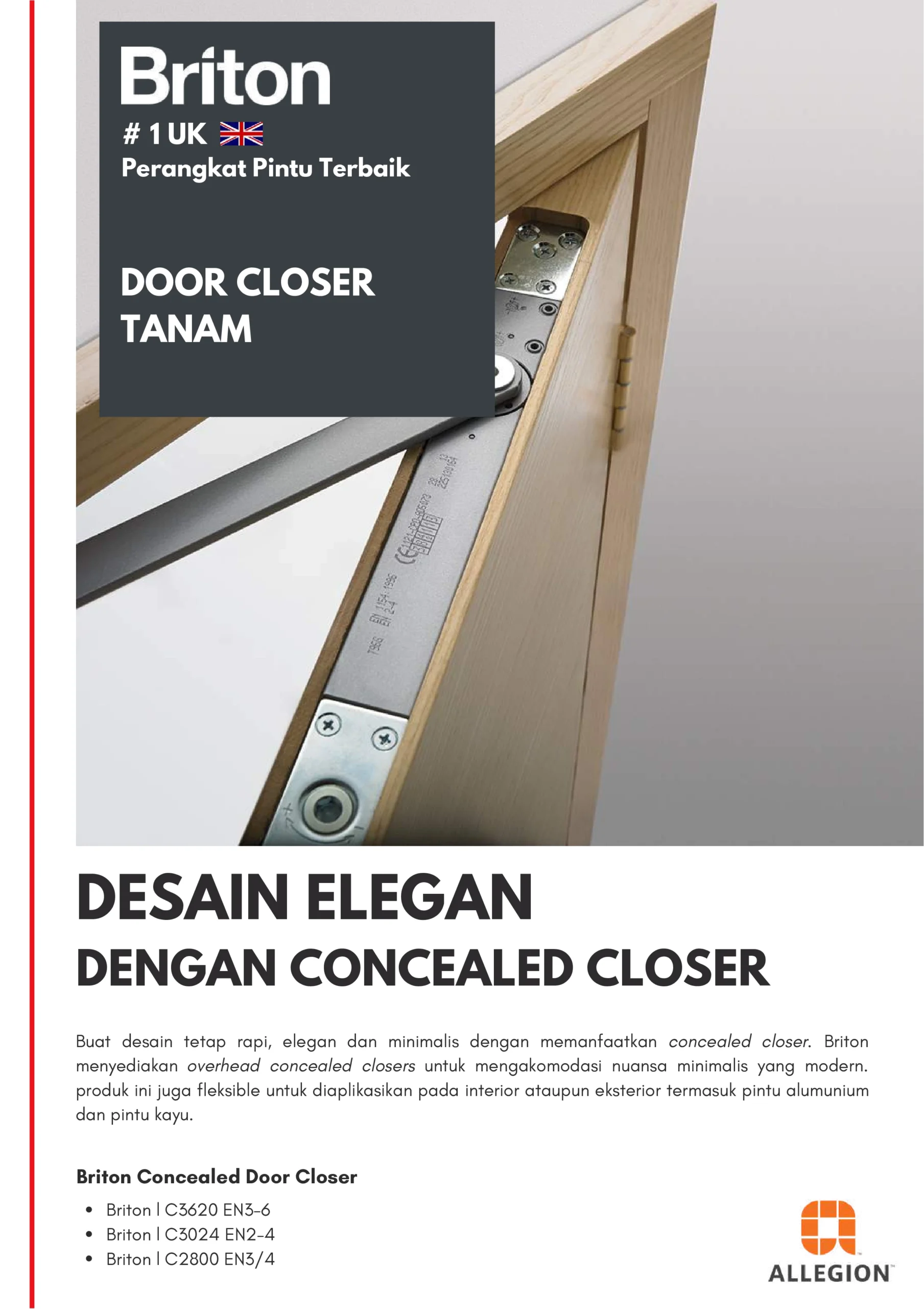 Briton Concealed Closer Cover