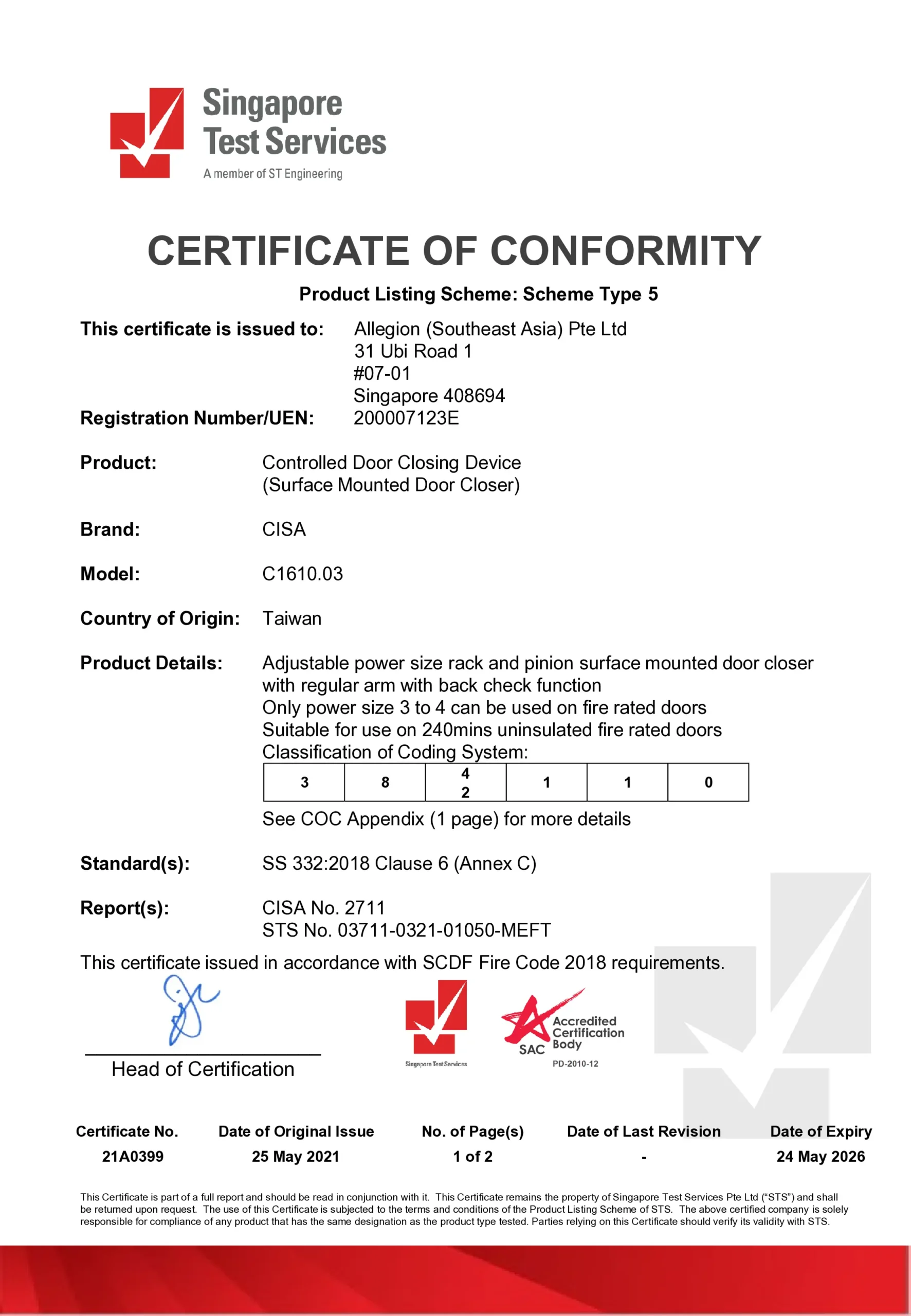 Sertifikat CISA Professional Plus C1610.03